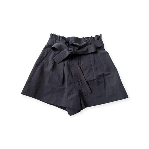 Ulla Johnson Abri Shorts Midnight Blue Paperbag Waist Belted Pleated Size 4 NWT - Picture 7 of 14